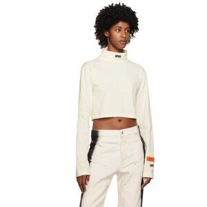 Heron Preston White 'HPNY' Turtleneck Crop